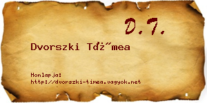 Dvorszki Tímea névjegykártya
