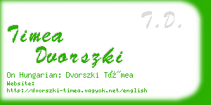 timea dvorszki business card